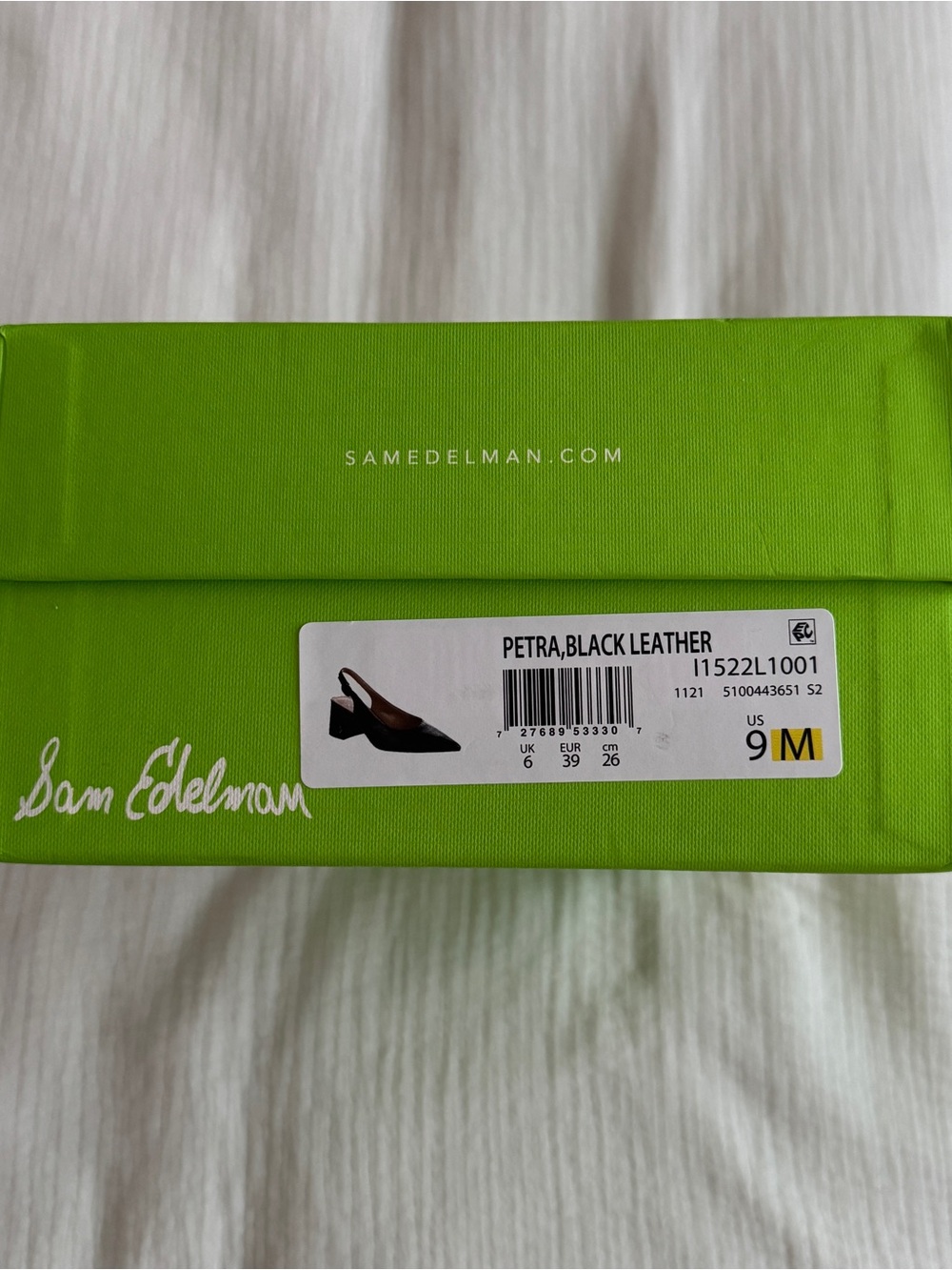 Sam Edelman Petra - Black Pointed-Toe Slingback Block Heel Pumps - Picture 9 of 9